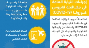 إجراءات النيابة العامة في مكافحة فايروس كورونا COVID-19