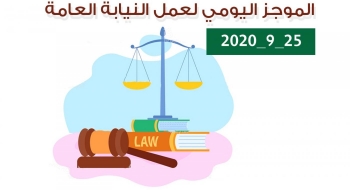 الموجز اليومي لإجراءات النيابة العامة لتحقيق الأمن والاستقرار المجتمعي 25/9/2020