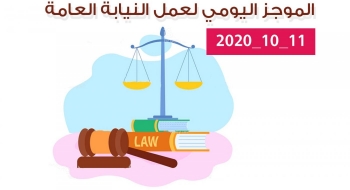الموجز اليومي لإجراءات النيابة العامة لتحقيق الأمن والاستقرار المجتمعي 11/10/2020