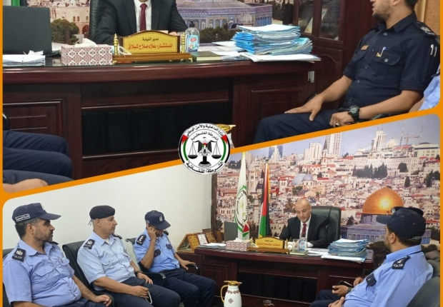 مدير نيابة الوسطي  يستقبل مدير الشرطة القضائية في مكتبه لتعزيز تيسير الخدمات العدلية