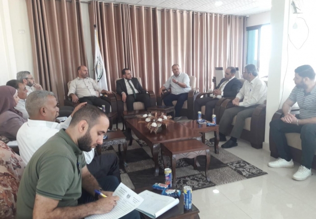 نيابة غزة الثالثة تجتمع بمحكمة صلح غزة ووفد من بلدية غزة 