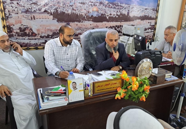 نيابة خانيونس الجزئية تجتمع مع الإدارة العامة لشئون العشائر وممثلّي وجهاء ومخاتير محافظة خانيونس