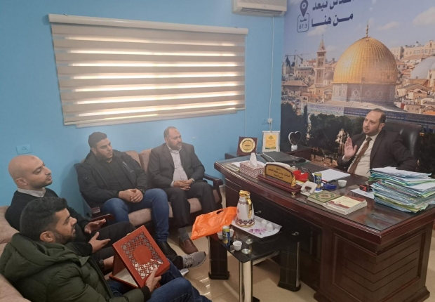 مدير نيابة الوسطى الجزئية يستقبل دائرة المنظمات الشعبية لحركة الجهاد الإسلامي في فلسطين