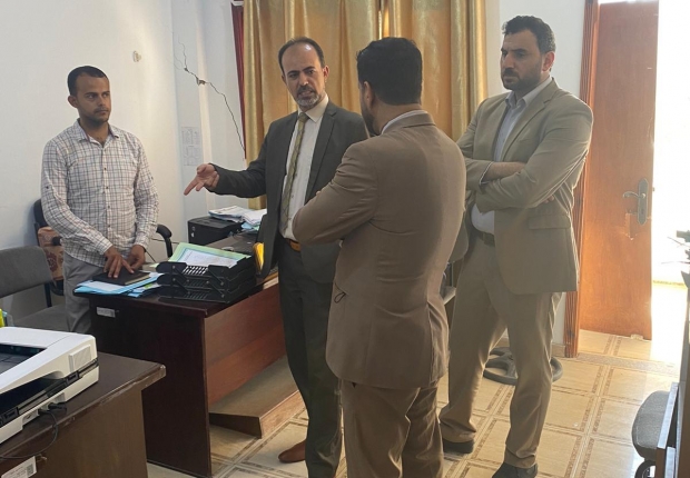 رئيس نيابة تنفيذ الأحكام  يناقش مع رؤساء النيابة آليات النهوض  بأرشفة الملفات الجزائية الكترونياً