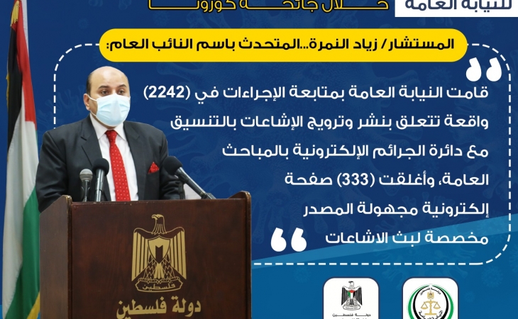 مؤتمر صحفي للنيابة العامة حول جهود النيابة العامة وأعمالها خلال جائحة كورونا