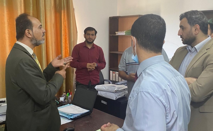 رئيس نيابة تنفيذ الأحكام  يناقش مع رؤساء النيابة آليات النهوض  بأرشفة الملفات الجزائية الكترونياً
