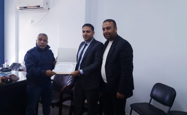 إدارة مكافحة المخدرات تكرم أعضاء نيابة خانيونس الجزئية