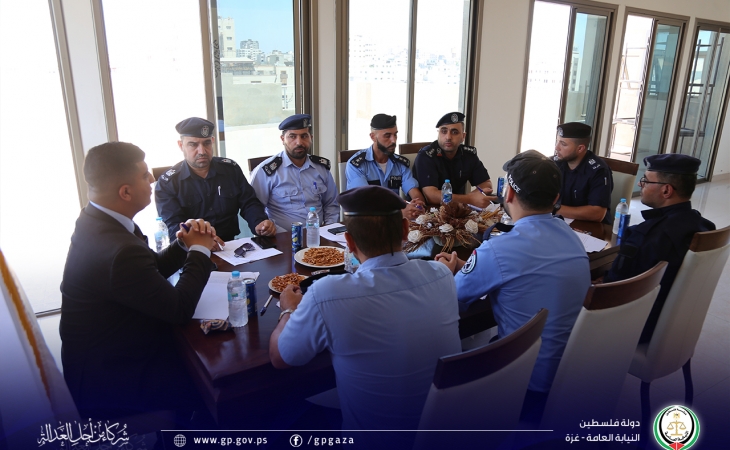  دائرة الشيكات بالنيابة العامة تعقد اجتماعاً مع دائرة التنفيذ في شرطة محافظة غزة