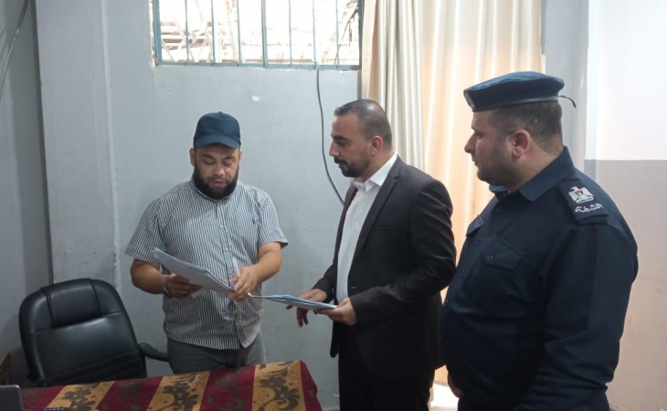 نيابة شمال غزة الجزئية تُجري زيارة ميدانية لمركز شرطة معسكر جباليا