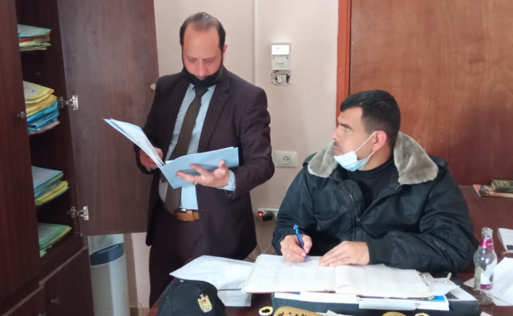 وكيل نيابة شمال غزة الكلية يناقش مع مدير عام مراكز الاصلاح والتأهيل  محددات الاجازات البيتية للنزلاء