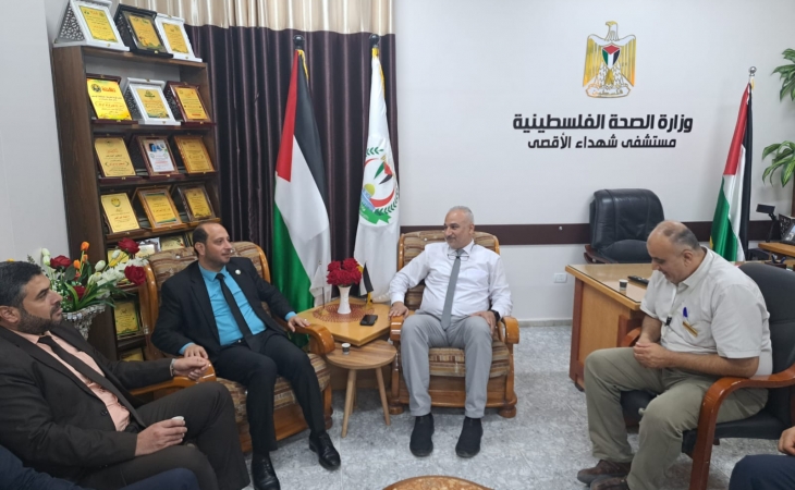 نيابة الوسطى الجزئية تنظم زيارة إلى مستشفى شهداء الأقصى في المحافظة الوسطى