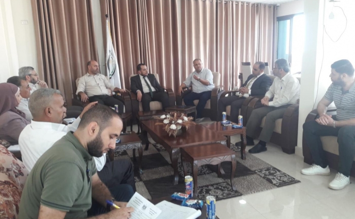نيابة غزة الثالثة تجتمع بمحكمة صلح غزة ووفد من بلدية غزة 