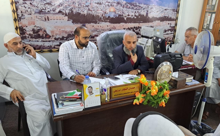 نيابة خانيونس الجزئية تجتمع مع الإدارة العامة لشئون العشائر وممثلّي وجهاء ومخاتير محافظة خانيونس