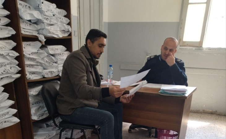  قسم السكرتارية والأرشيف بنيابة غزة الجزئية الثانية يعقد اجتماعاً مع قسم الأرشيف بمركز شرطة الرمال