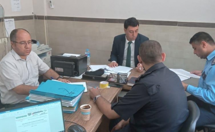 التفتيش القضائي في النيابة العامة يُجري زيارات تفتيشية  على المراكز الشرطية في المحافظة الوسطى