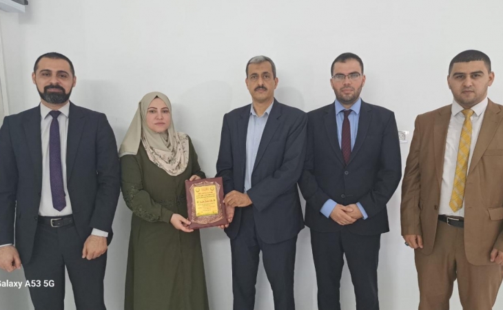 نيابة الشمال الكلية تكرّم وكيل نيابتها عِرفاناً بجميل جهدها في نهاية فترة عملها في النيابة