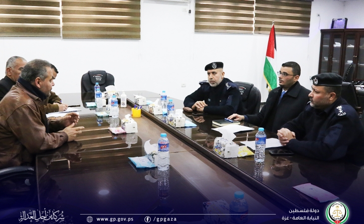 رئيس ديوان النائب العام يجتمع مع ممثّلي وزارة الداخلية وشركة كهرباء غزة
