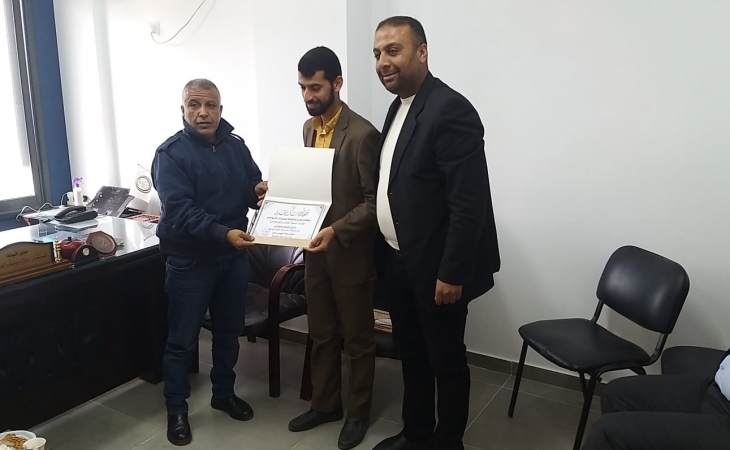 إدارة مكافحة المخدرات تكرم أعضاء نيابة خانيونس الجزئية