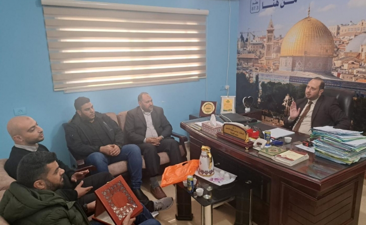 مدير نيابة الوسطى الجزئية يستقبل دائرة المنظمات الشعبية لحركة الجهاد الإسلامي في فلسطين