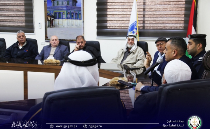 في إطار برنامج شركاء من أجل العدالة.. نيابة الشمال تنظم لقاءً مع رجال الإصلاح والمخاتير في محافظة شمال غزة