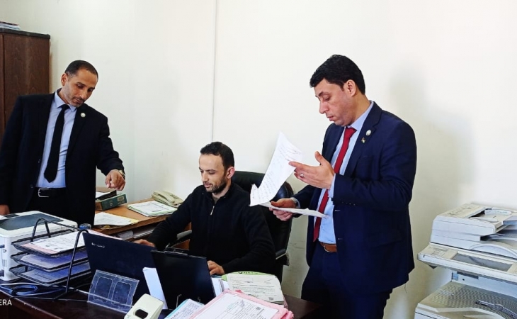 التفتيش القضائي في النيابة العامة يُجري زيارة إلى نيابة غزة الكلية