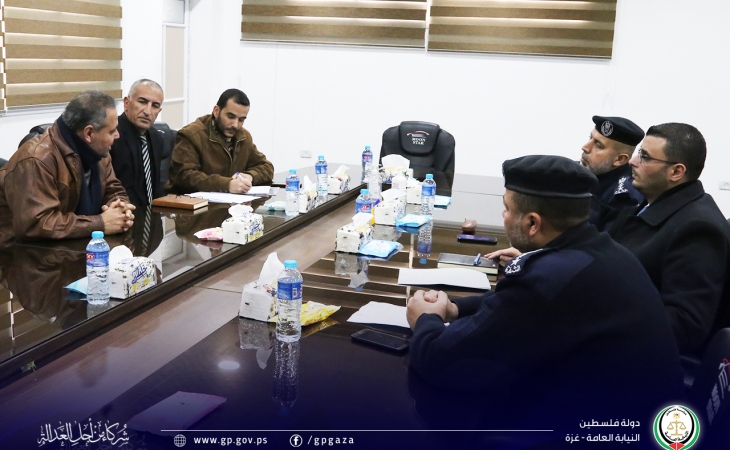 رئيس ديوان النائب العام يجتمع مع ممثّلي وزارة الداخلية وشركة كهرباء غزة