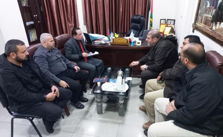 نيابة غزة الجزئية الثانية تعقد اجتماعاً مع قيادة لجان المقاومة الشعبية