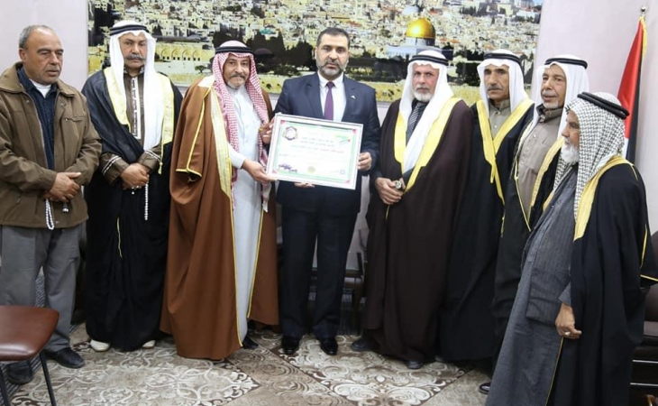 النائب العام يلتقي وفد من الاتحاد العربي للقبائل برئاسة الأمين العام للاتحاد الشيخ نزيه أبو كاشف وناقش معهم تعزيز دور رجال الاصلاح والوجهاء في تحقيق الاستقرار المجتمعي